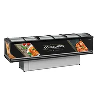 Expositor Ilha Plus Dupla Ação Vidro Curvo Gelopar GESV-290