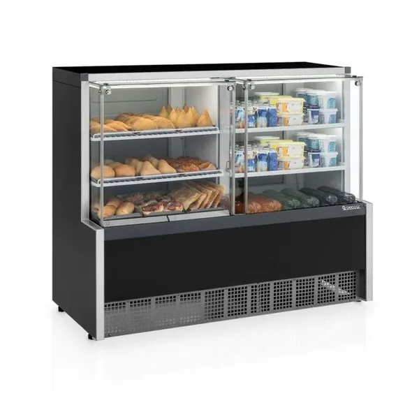 BALCÃO VITRINE QUENTE/FRIA-2 PLACAS FRIAS GQRA-140-R