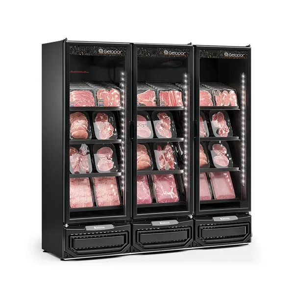 REFRIGERADOR CONVENIÊNCIA CERVEJA E CARNE GELOPAR 1.468 L PORTA DE VIDRO GCBC - 1450 LB PR