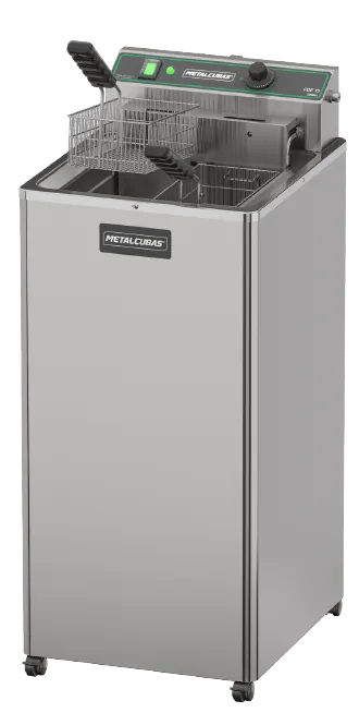 FRITADEIRA ÓLEO METALCUBAS PEDESTAL 15 LITROS FOE-15P 8000W ELÉTRICO