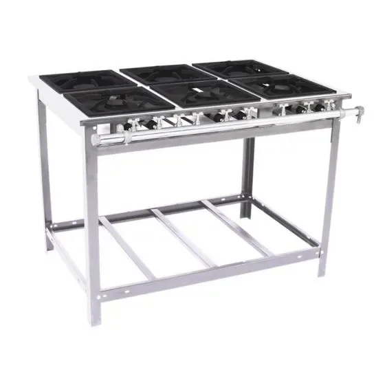 VENÂNCIO FOGÃO INDUSTRIAL EI6D3 EXTRA INOX 30X30 6 BOCAS (3 SIMPLES + 3 DUPLAS) BAIXA PRESSÃO