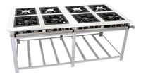 VENÂNCIO FOGÃO INDUSTRIAL MI8 MAXI INOX 40X40 8 BOCAS DUPLAS BAIXA PRESSÃO