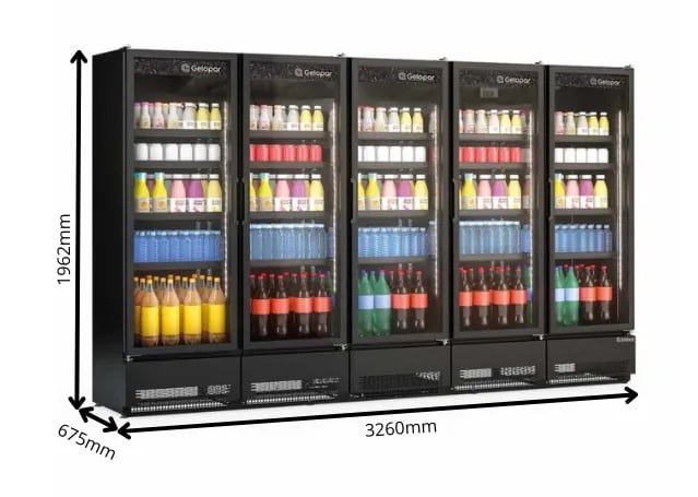 REFRIGERADOR CONVENIÊNCIA GELOPAR 2492 L CARBONO PORTA DE VIDRO GCVR - 2500 CB PR