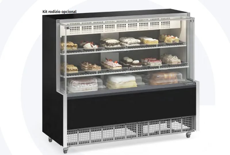 VITRINE REFRIGERADA CONFEITARIA DUPLA FUNÇÃO GPEA-140/R Gelopar