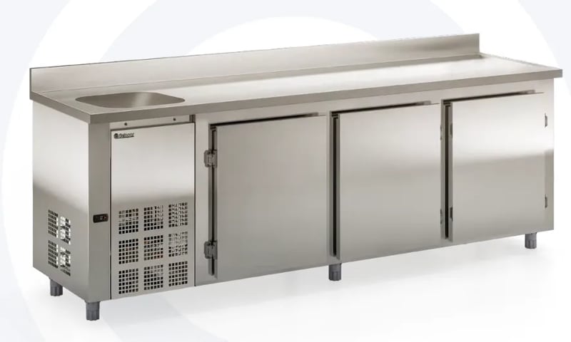 BALCÃO REFRIGERADO DE ENCOSTO COM CUBA GBFE 250-CE DA GELOPAR