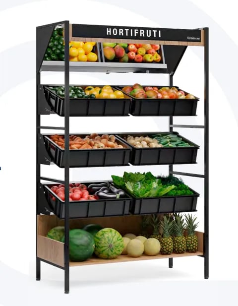 VASCA HORTIFRUTÌCOLA COM ESPELHO MHVE-125-PR/GELOPAR