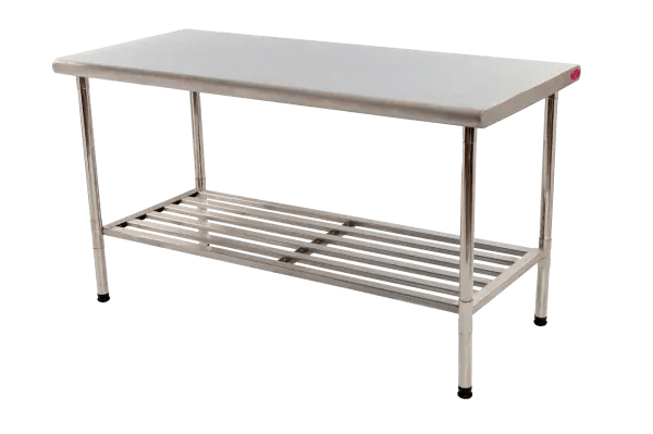 Mesa Inox 430 Lisa com Grade Inferior 190 x 70 x 90 Imeca