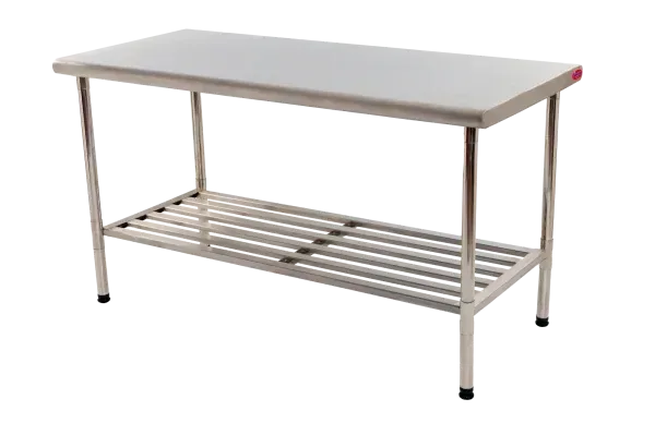 Mesa Inox 430 Lisa com Grade Inferior 190 x 70 x 90 Imeca
